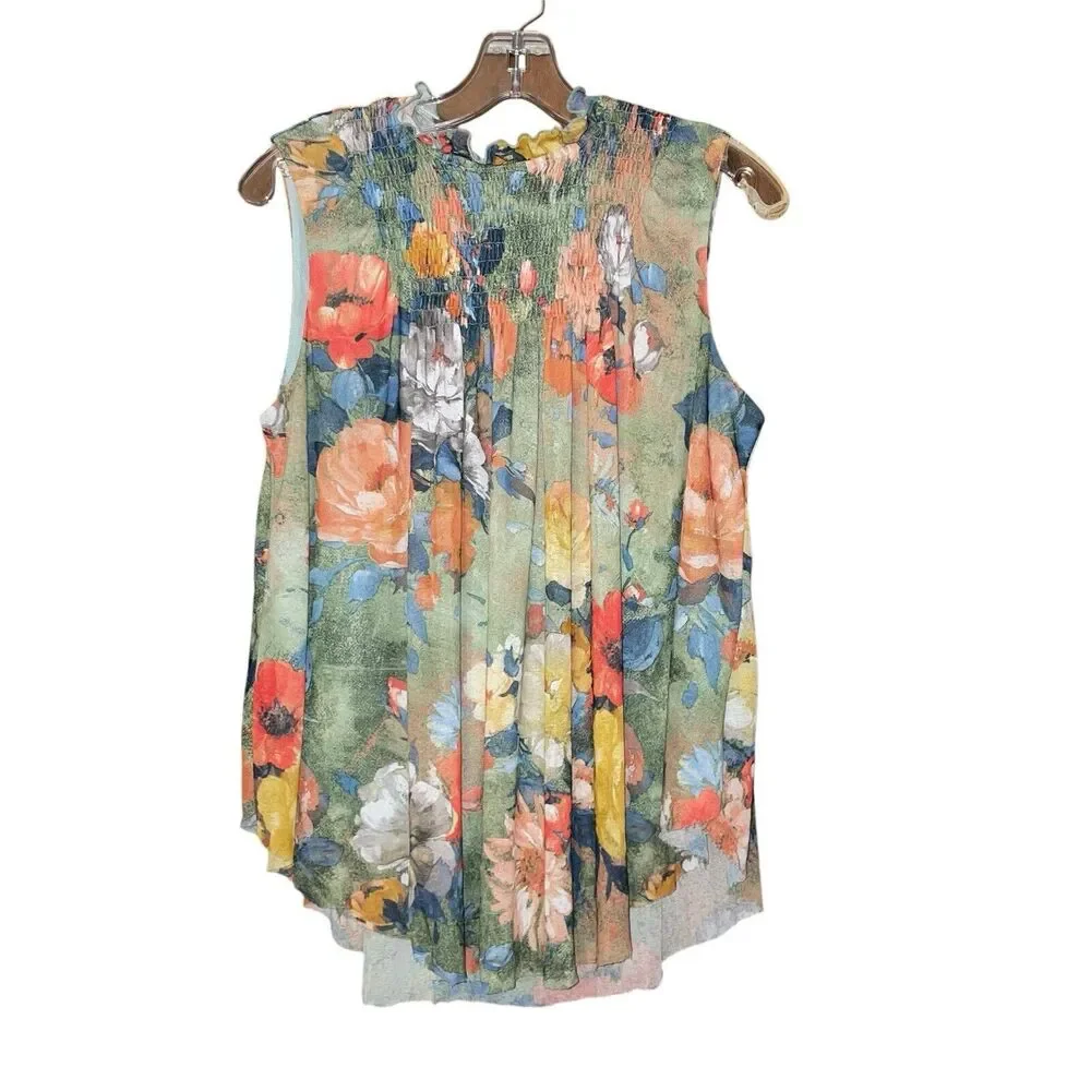 Anthroplogie Deletta S Epona Floral Swing Smocked Blouse Top - Picture 3 of 6